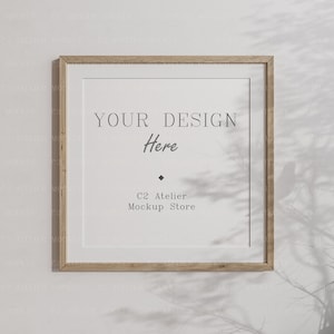 Square Wall Mock up Frame, Mockup with Shadows, Close up Wall Frames, Styled Mockup, Minimalist Digital Template