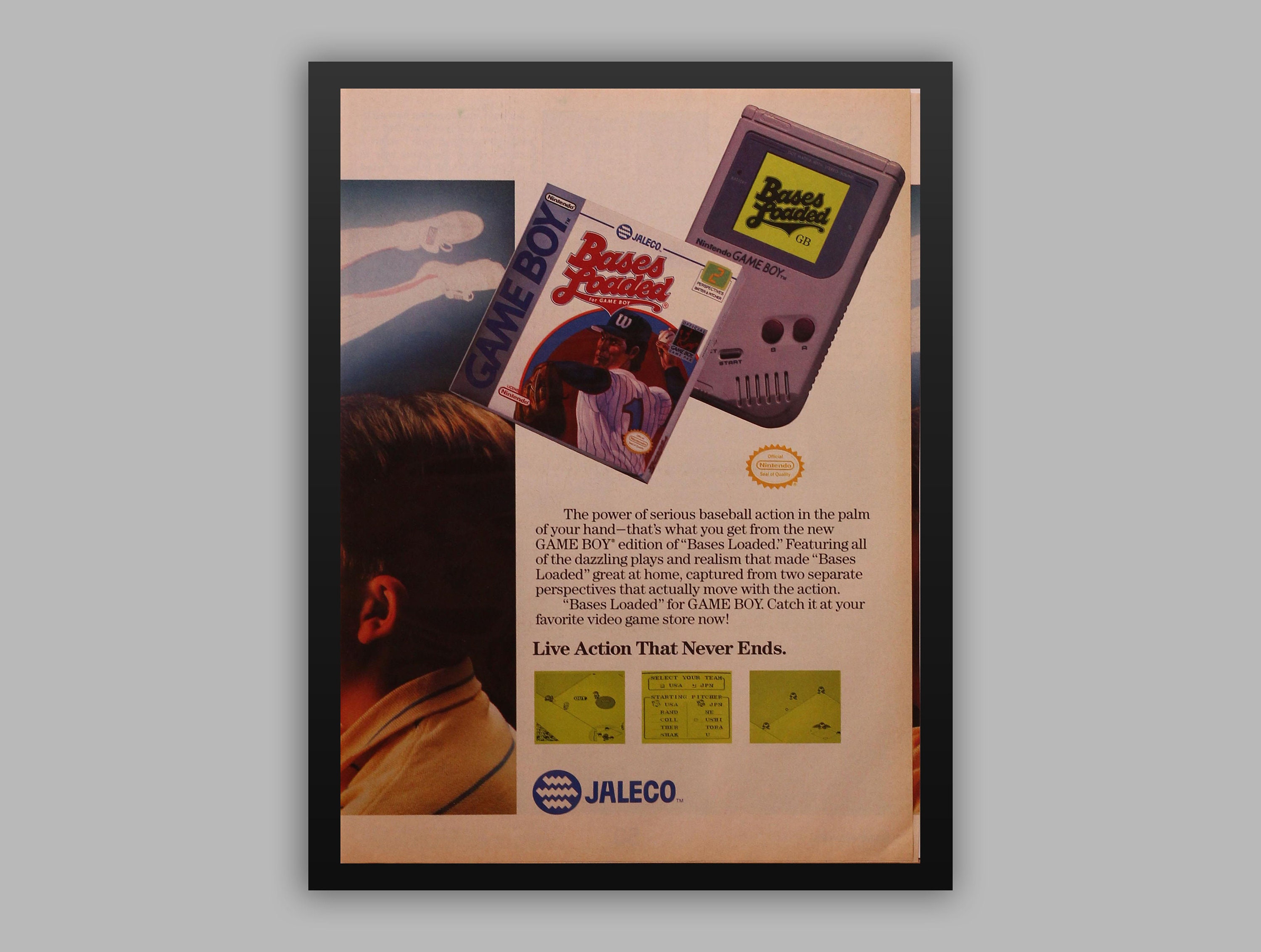Jaleco Bases Loaded Nintendo GameBoy 1990 Print Ad / Poster Etsy