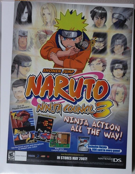 naruto-ninja-council-3-2007-print-nintendo-ds-print-ad-etsy-uk
