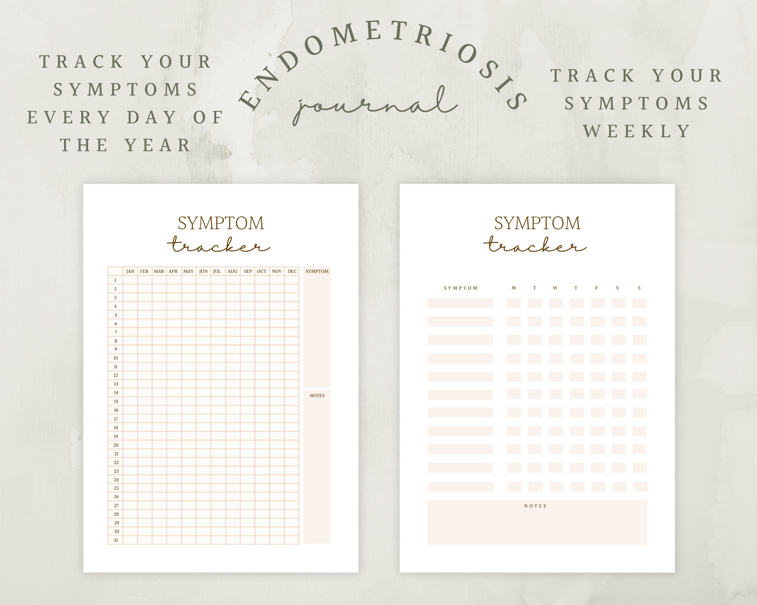 Endometriosis Journal Printable Pain Tracker Etsy UK