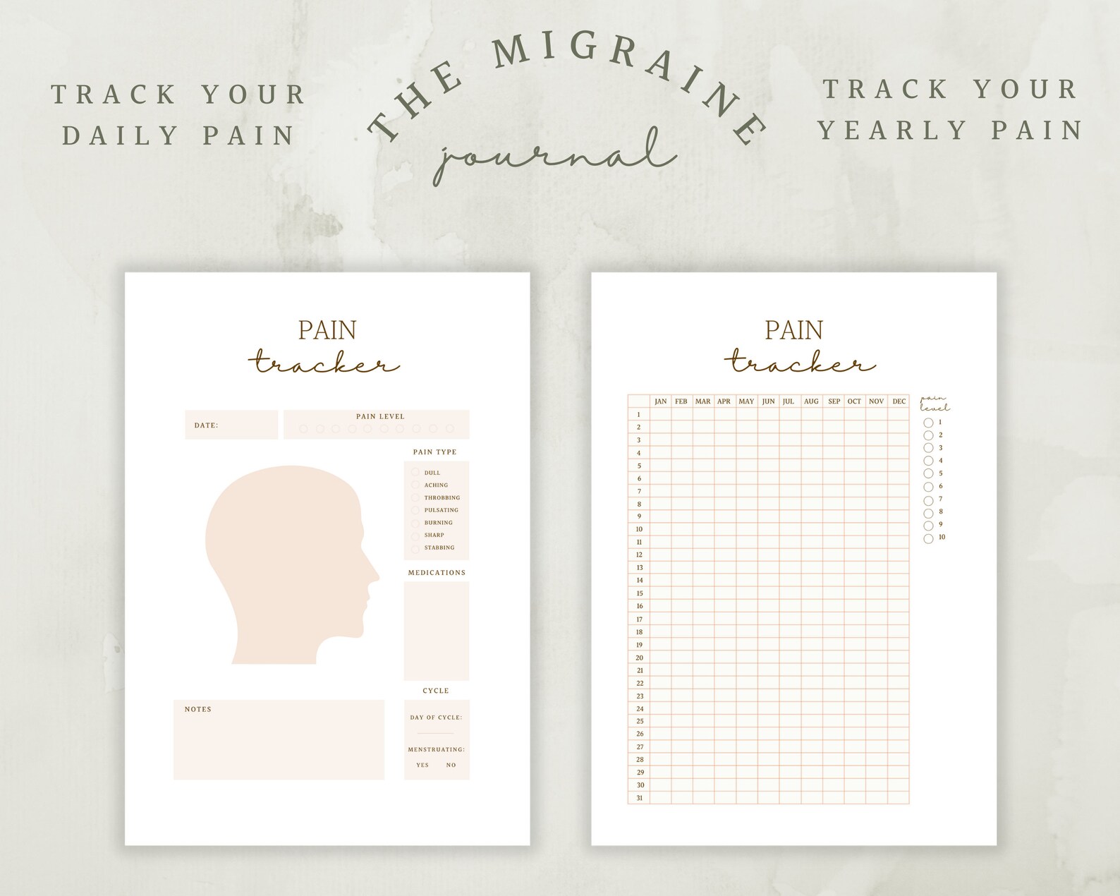 Migraine Journal Printable Pain Tracker - Etsy