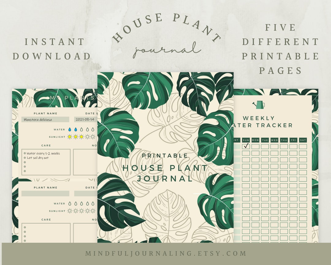 House Plant Journal Printable Planner Plant Tracker - Etsy