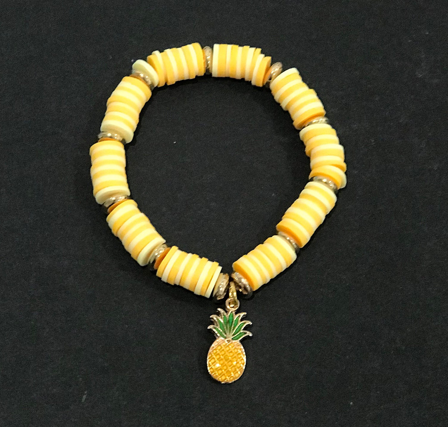 BaoQian 20/50/100pcs Yellow Pineapple Beads Polymer Clay Beads