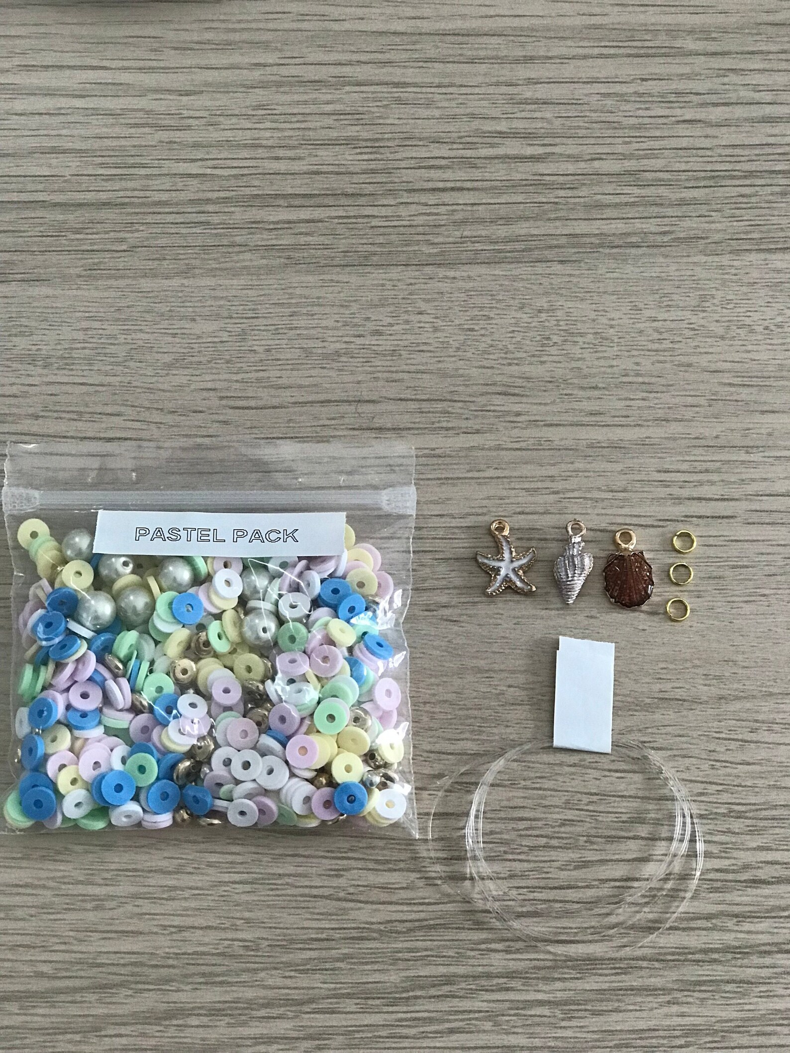 Polymer Clay Beads Pastel Pack Including Blue, Pink, Yellow, Green, and