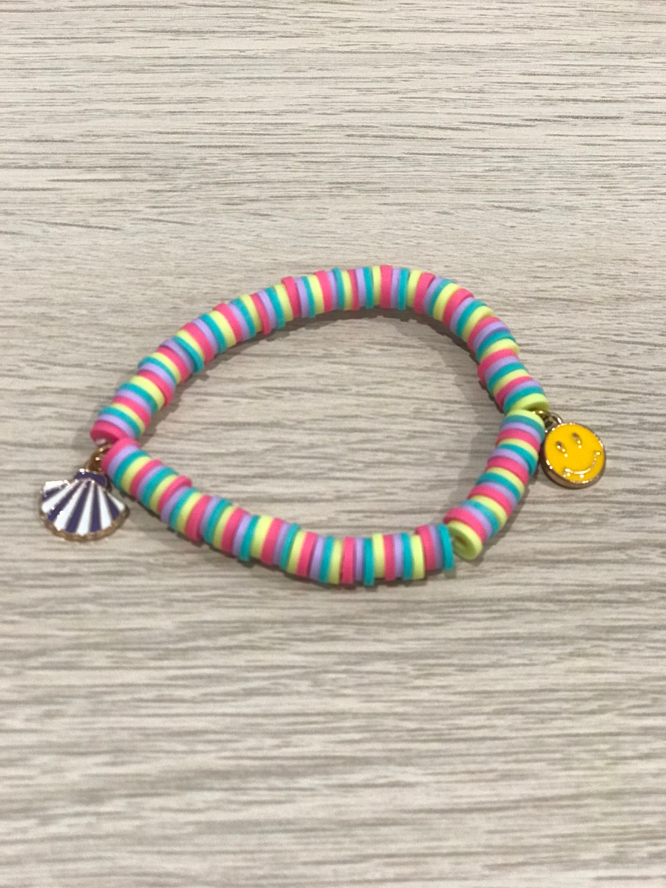 Handmade Polymer Clay Bead Bracelet - Etsy UK