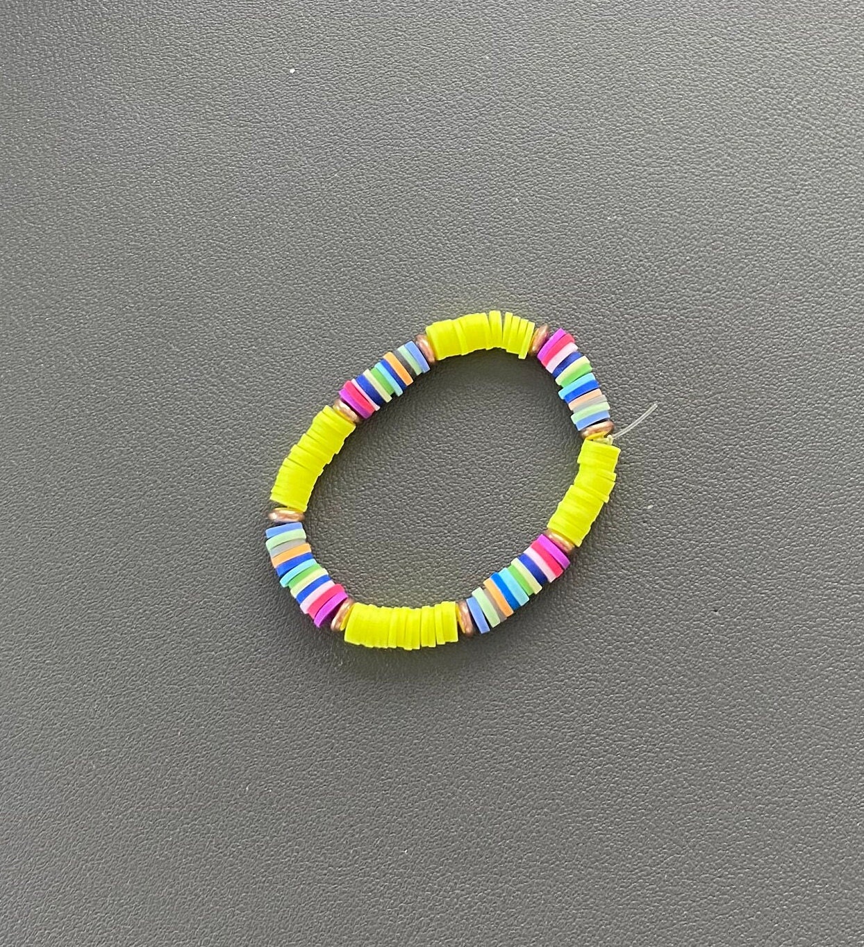 Handmade Polymer Clay Bead Bracelet Set of Six. - Etsy
