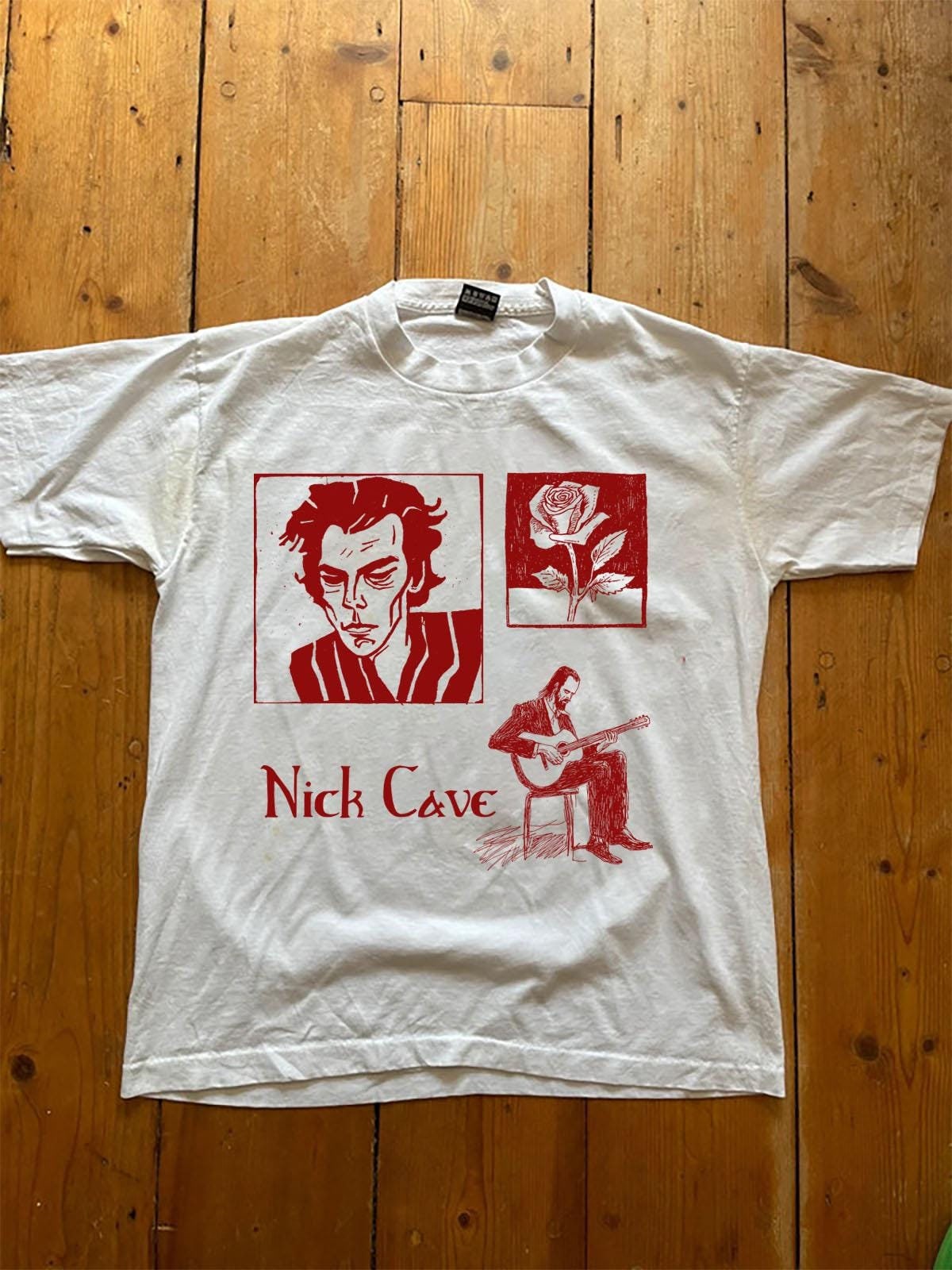 Nick Cave Woodcut Fan Art T-shirt - Etsy