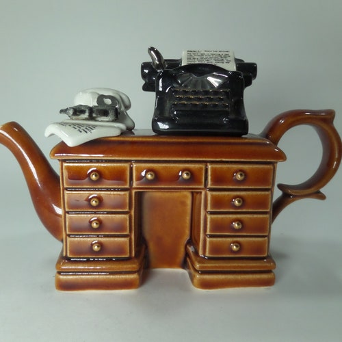 Paul Cardew Designs Small Teapot Tiny Crime Writer Desk Etsy