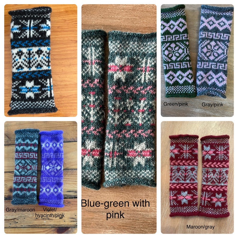 100% Shetland wool traditional Fairisle handwarmers Size Small m 100% Shetland wool traditional Fairisle handwarmers Size Small m