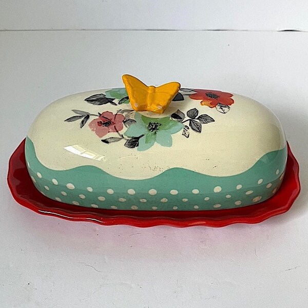 Pioneer Woman Butter Dish Etsy