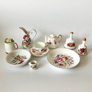Lot of MINIATURE FINE BONE China  Dishes Vintage