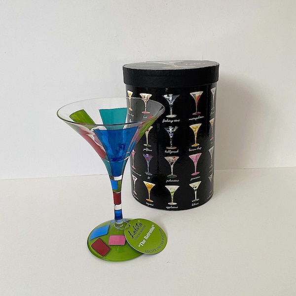 LOLITA Love My Martini RETROTINI Hand Painted Glass Collectible