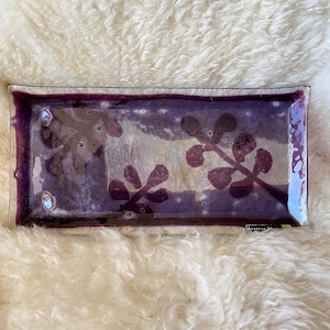 Plateau vintage NAHARIYA en verre fusionné : par Andreas Meyer, fabriqué en Israël