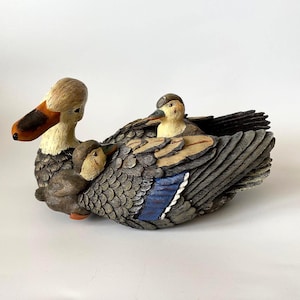Mallard DUCK HEN With DUCKLINGS Made in Canada Vintage