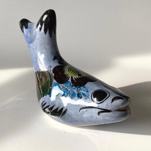 TONALA WHALE FIGURINE Mexican Pottery Collectible Vintage