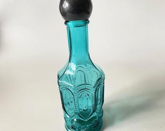 Vintage Moon and Stars Glass Bottle: Breath Fresh Mouthwash, Collectible