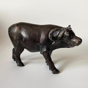 Buffalo Ironwood Statue Hand Carved Vintage