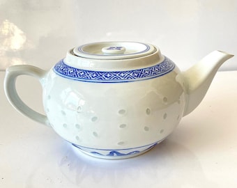 TETERA Vintage RICE OJOS con Colador Efecto Óptico Nunca Usada