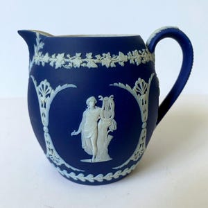 Wedgwood COBALT BLUE JASPERWARE Creamer Vintage Collectible