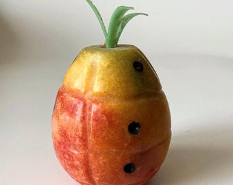 Vintage Alabaster Fruit: Collectible, Made in Italy, 1950-1960s