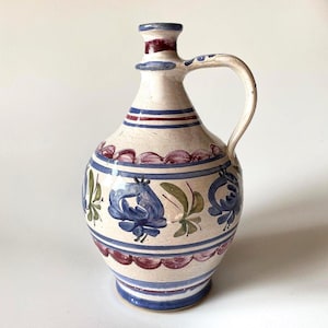 Vintage Austrian Signed Pottery Pitcher: by Graf Stoob, Hand-Painted