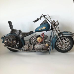 VINTAGE HARLEY-DAVIDSON Motorcycle Metal Model 16"L Vintage
