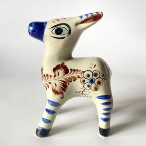 Vintage TONALA Donkey Figurine: Artisan Mexican Pottery, Collectible