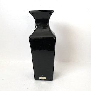 VINTAGE ROYAL HAEGER Pottery Black Tall Vase Labelled 12&quot;H