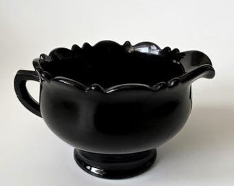 Vintage L.E.Smith Milchkännchen: Schwarzes Glas, Art Deco