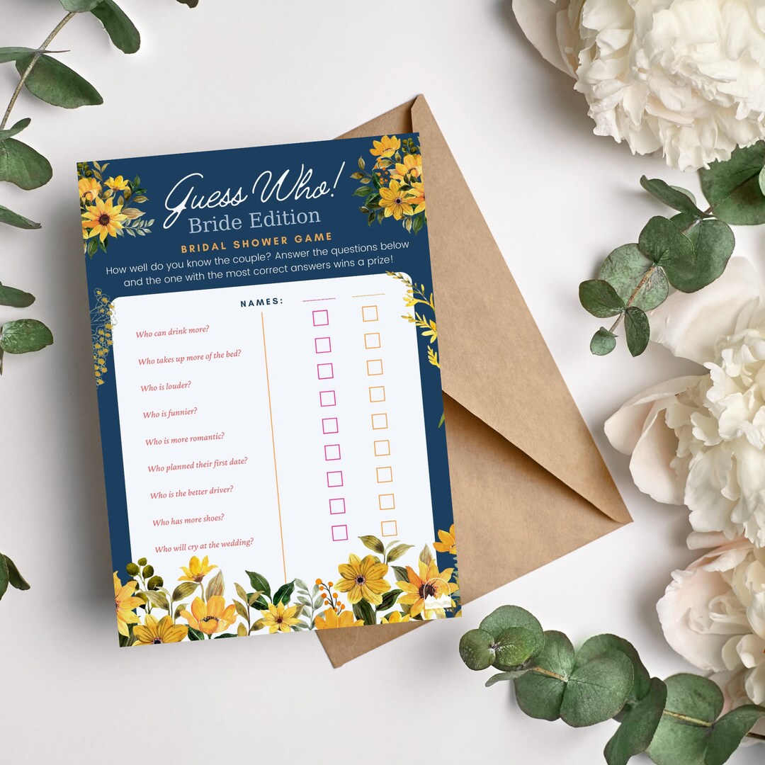 Bridal Party Game Set Bridal Shower Digital Downloads Etsy