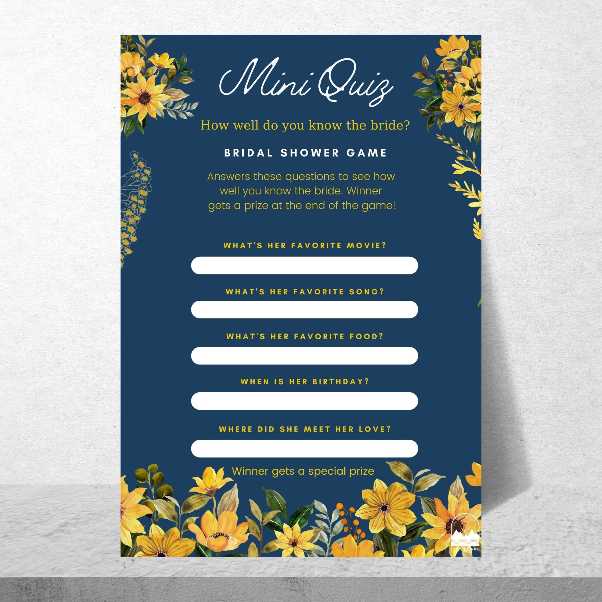 Bridal Party Game Set Bridal Shower Digital Downloads Etsy