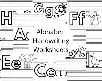 Printable Alphabet Handwriting Worksheets, Alphabet Letter Tracing, Early Stage Handwriting Practice, Preschool Alphabet Activity Worksheets