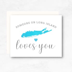 ロングアイランド グリーティング カード パック、ロングアイランドにインスパイアされた地元の魅力を感じられる沿岸カード 4 枚セット、「ロングアイランドの誰かがあなたを愛しています」