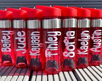 Personalisierte Wasserflasche | 550ml Individuell angefertigt | Kindertrinkflasche | Schulflasche | Gamer Flasche | Spielflasche | Geburtstagsgeschenk