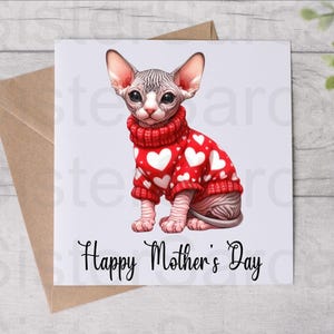 Carte de fête des mères du chat - carte de maman chat - carte drôle - carte de fête des mères - carte personnalisée - carte de chat