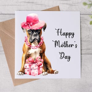 Tarjeta del Día de la Madre de From The Dog - Tarjeta para mamá de perro - Tarjeta del Día de la Madre - Perro bóxer - Tarjeta personalizada