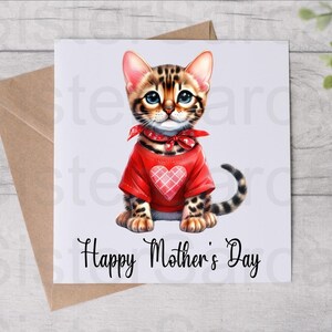 Carte de fête des mères du chat - carte de maman chat - carte drôle - carte de fête des mères - carte personnalisée - carte de chat