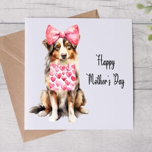 Tarjeta del Día de la Madre de From The Dog - Tarjeta para mamá perruna - Tarjeta del Día de la Madre - Pastor australiano - Tarjeta personalizada