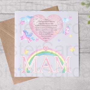 Mother’s Day Card - Card For Mum - Mam I Love You - Mothers Day - Personalised Card - Greeting Card - Birthday Card