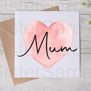 Mother’s Day Card - Card For Mum - Mum I Love You - Mothers Day - Personalised Card - Greeting Card - Birthday Card