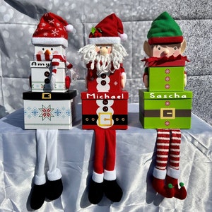 Weihnachten personalisierte Geschenkbox nach Maß | Nikolaus Elfe Schneemann mit Beinen | Neuheit Geschenkverpackung | Heiligabend Box Wichtel