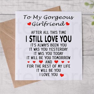 Para mi hermosa novia - Tarjeta de cumpleaños - Tarjeta del día de San Valentín - Tarjeta de San Valentín para novia - Tarjeta romántica - Tarjeta personalizada