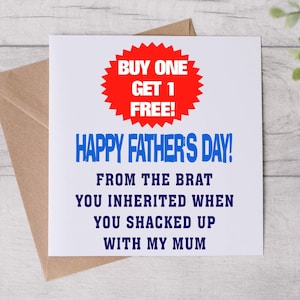Carte de fête des pères personnalisée pour papa, beau-père, carte de beau-père, carte de voeux d'anniversaire drôle, cadeau de carte d'anniversaire