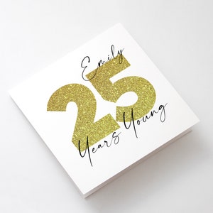 Carte de voeux personnalisée 16e 18e, 21e, 40e, 40e, 50e anniversaire, carte d'anniversaire en or, pour l'anniversaire important de maman soeur nièce grand-mère