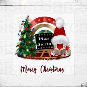 Personalisierte Lehrer Gonk Weihnachtsgrußkarte, Lehrer Weihnachtskarte, Lernhilfe, Dankeskarte