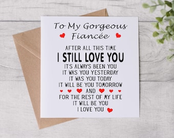 To My Gorgeous Fiancée - Birthday Card - Valentine’s Day Card - Valentine’s Card For Fiancée - Romantic Card - Personalised Card