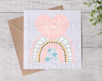 Mother’s Day Card - Card For Mum - Worlds Best Mumma - Mothers Day - Personalised Card - Greeting Card - Birthday Card