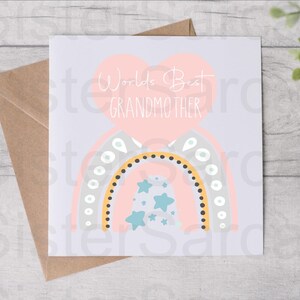 La mejor abuela del mundo - Tarjeta para la abuela - Tarjeta del día de la madre - Tarjeta de cumpleaños - Tarjeta personalizada - Tarjeta de felicitación