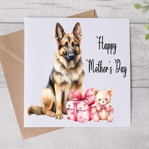 Tarjeta del Día de la Madre de From The Dog - Tarjeta para mamá perruna - Tarjeta del Día de la Madre - Perro pastor alemán - Tarjeta personalizada