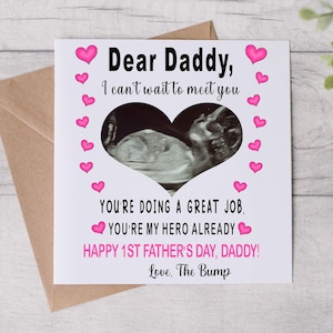 Biglietto personalizzato per la festa del papà per il futuro papà, primo biglietto d'auguri per la festa del papà, biglietto regalo, biglietto personalizzato con foto scansionata